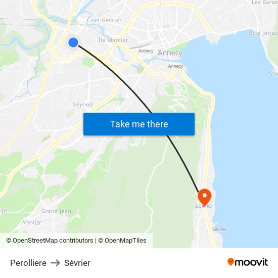 Perolliere to Sévrier map