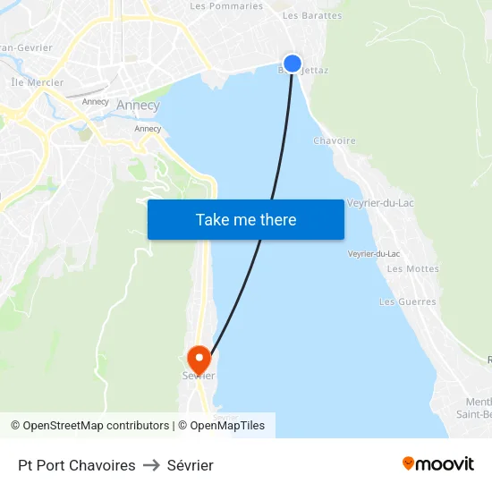 Pt Port Chavoires to Sévrier map