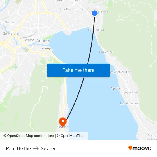 Pont De the to Sévrier map