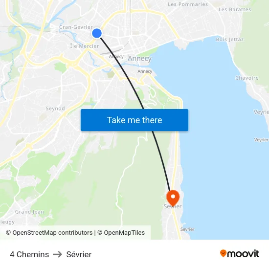 4 Chemins to Sévrier map