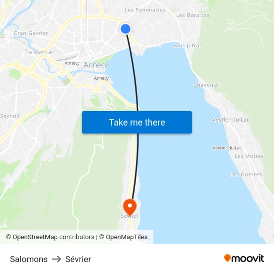 Salomons to Sévrier map