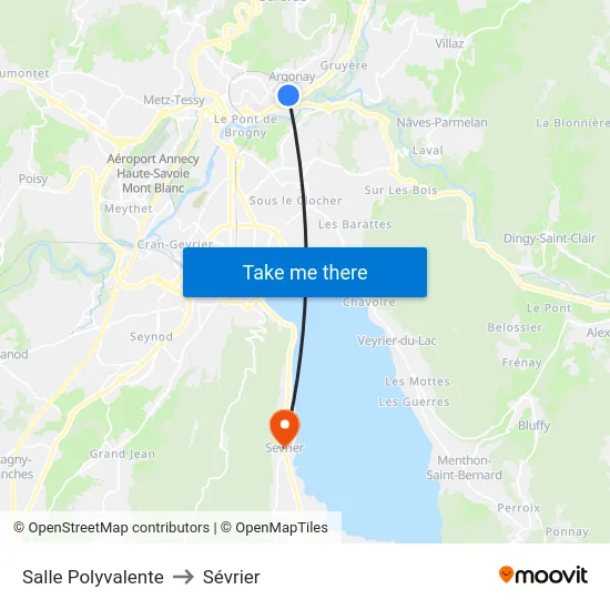 Salle Polyvalente to Sévrier map