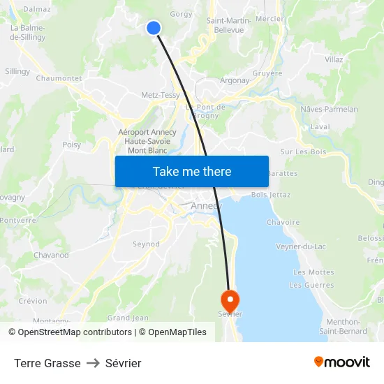 Terre Grasse to Sévrier map