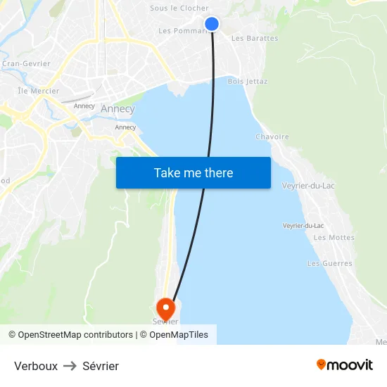 Verboux to Sévrier map