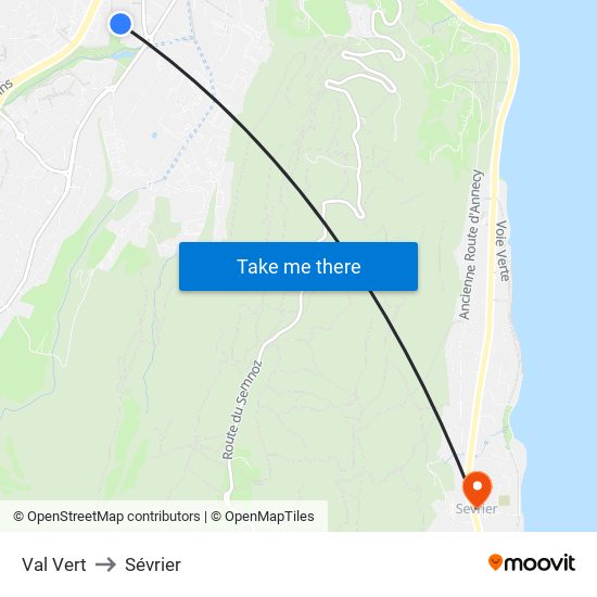 Val Vert to Sévrier map