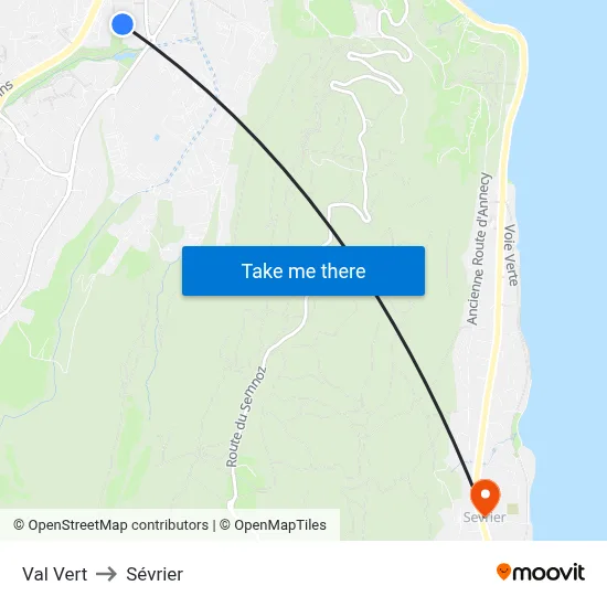 Val Vert to Sévrier map