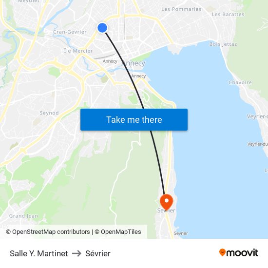 Salle Y. Martinet to Sévrier map