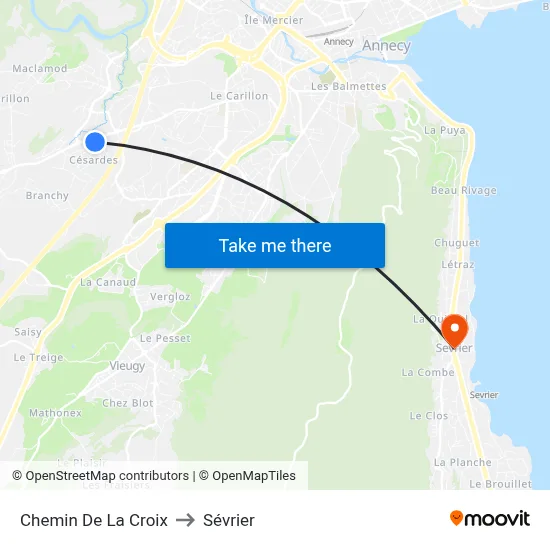 Chemin De La Croix to Sévrier map