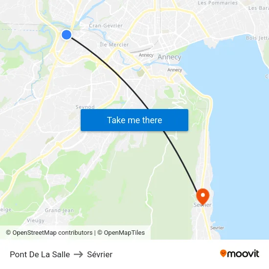 Pont De La Salle to Sévrier map