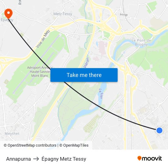 Annapurna to Épagny Metz Tessy map