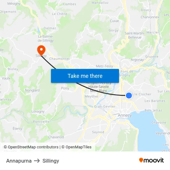 Annapurna to Sillingy map