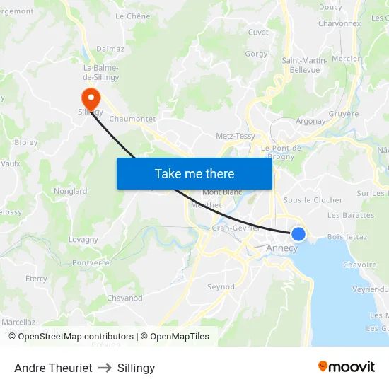 Andre Theuriet to Sillingy map