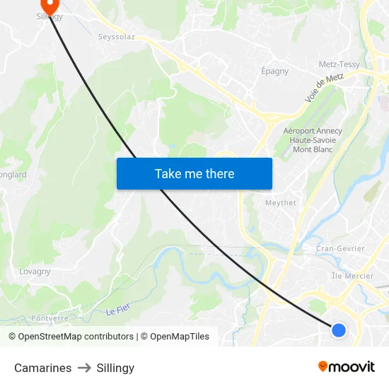 Camarines to Sillingy map