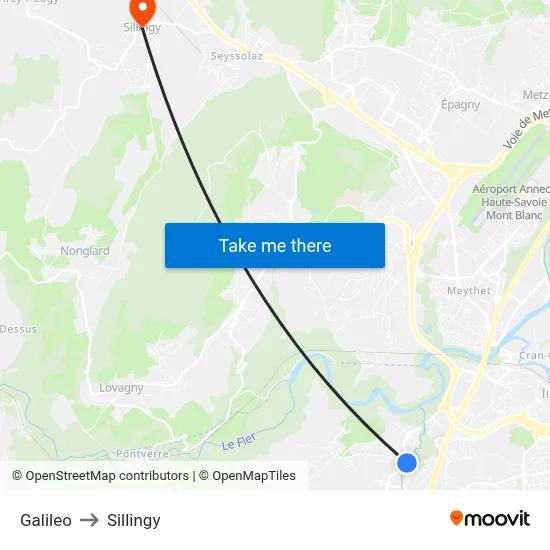 Galileo to Sillingy map