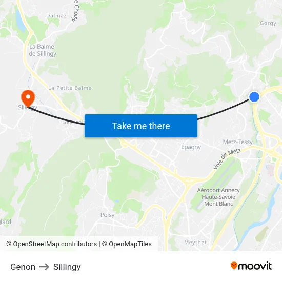 Genon to Sillingy map