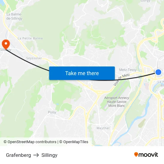 Grafenberg to Sillingy map