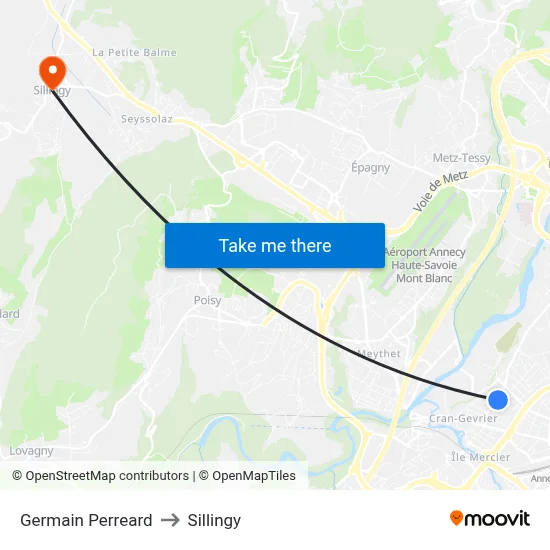 Germain Perreard to Sillingy map