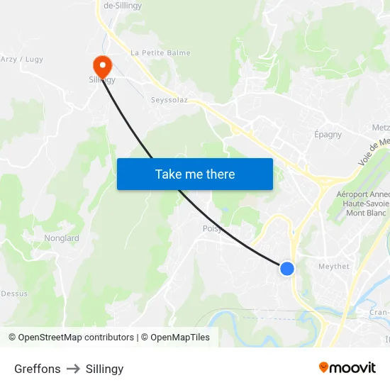 Greffons to Sillingy map