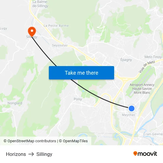 Horizons to Sillingy map