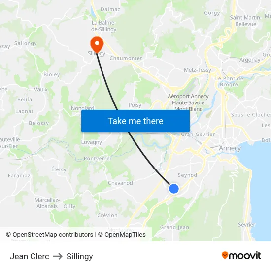 Jean Clerc to Sillingy map