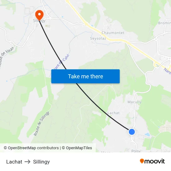 Lachat to Sillingy map