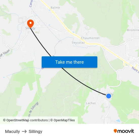 Macully to Sillingy map