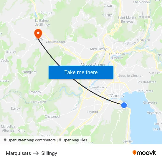 Marquisats to Sillingy map