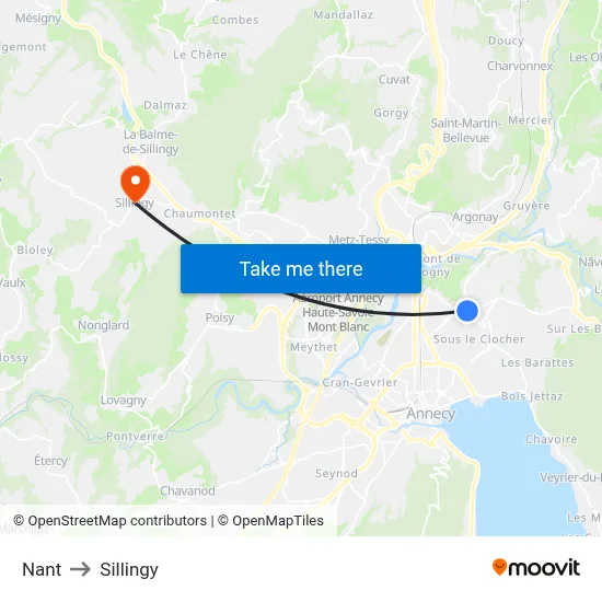 Nant to Sillingy map