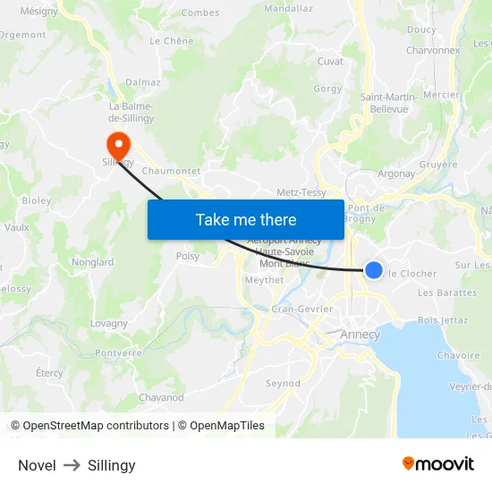 Novel to Sillingy map