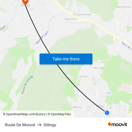 Route De Monod to Sillingy map