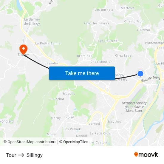 Tour to Sillingy map