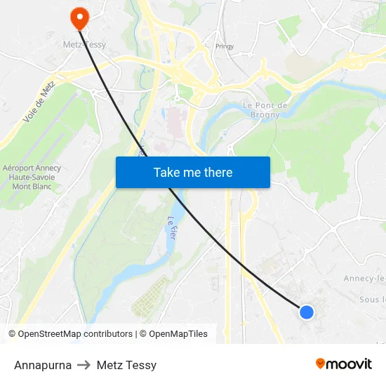 Annapurna to Metz Tessy map