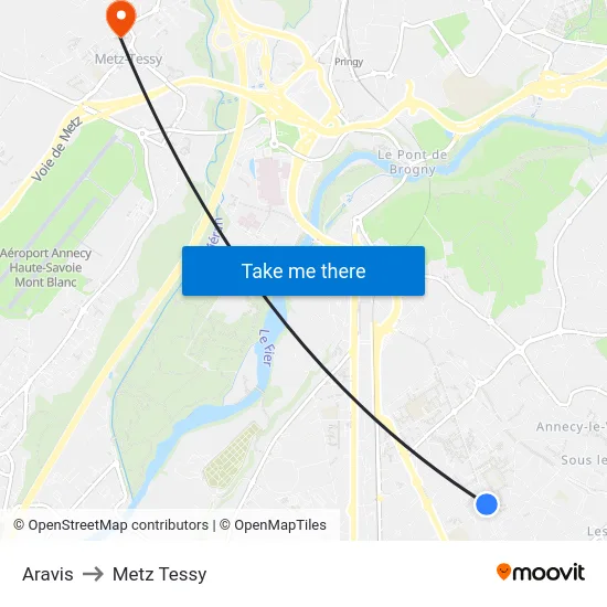 Aravis to Metz Tessy map