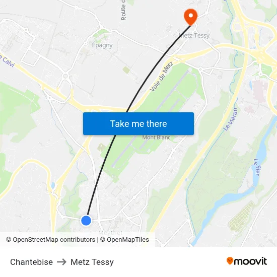 Chantebise to Metz Tessy map
