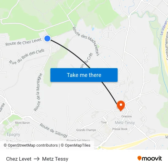 Chez Levet to Metz Tessy map