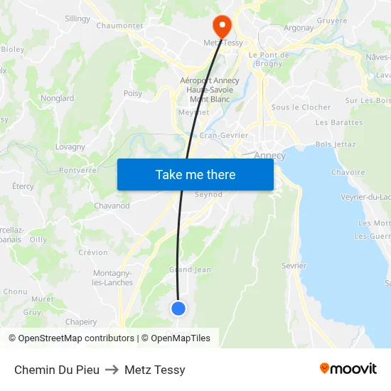 Chemin Du Pieu to Metz Tessy map
