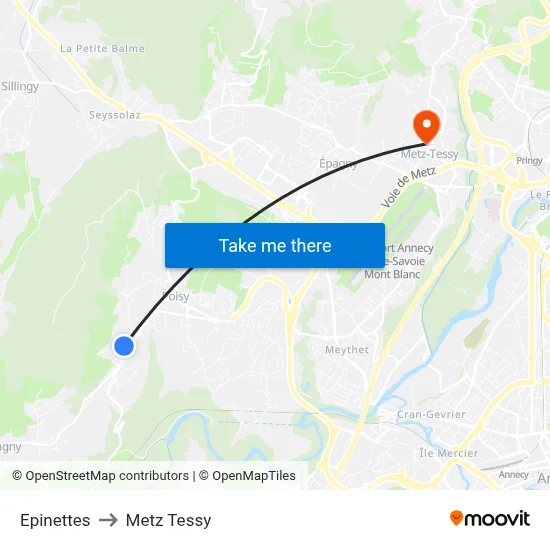 Epinettes to Metz Tessy map