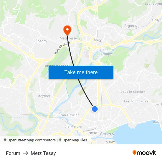 Forum to Metz Tessy map