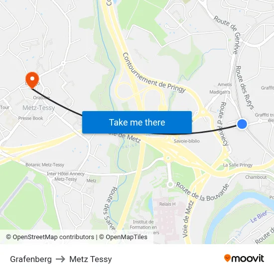 Grafenberg to Metz Tessy map