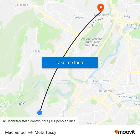 Maclamod to Metz Tessy map