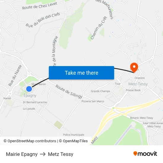 Mairie Epagny to Metz Tessy map