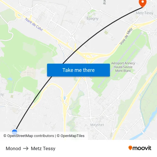 Monod to Metz Tessy map