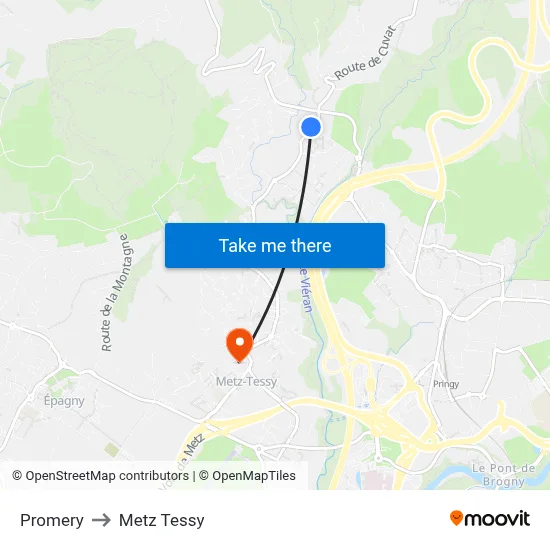 Promery to Metz Tessy map