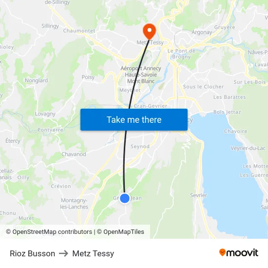 Rioz Busson to Metz Tessy map