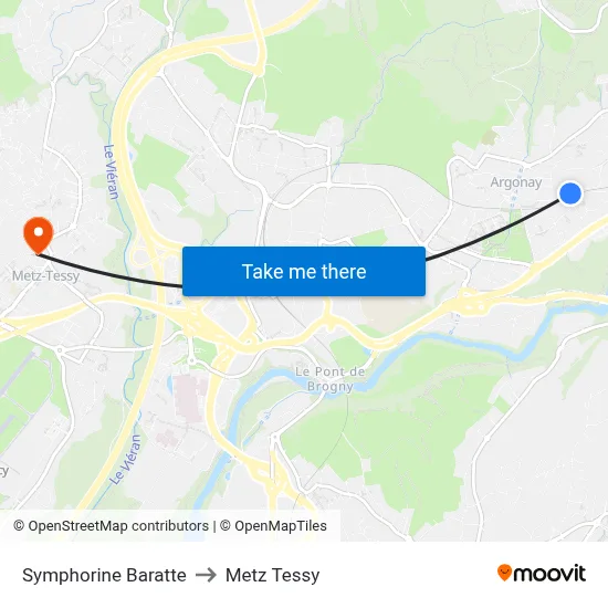 Symphorine Baratte to Metz Tessy map