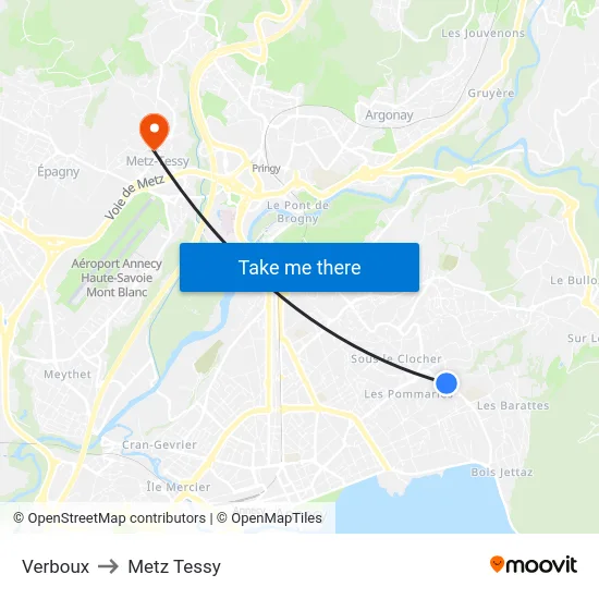 Verboux to Metz Tessy map