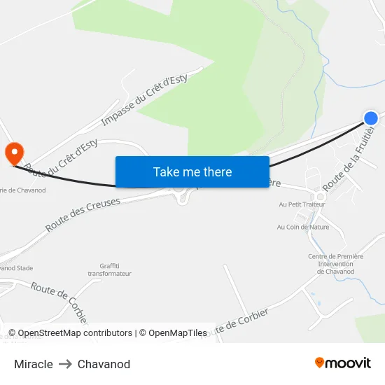 Miracle to Chavanod map