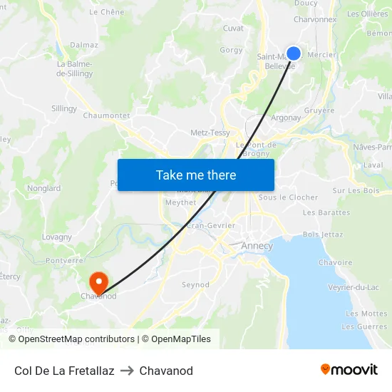 Col De La Fretallaz to Chavanod map