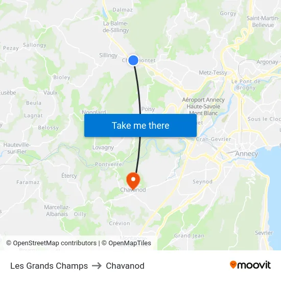 Les Grands Champs to Chavanod map