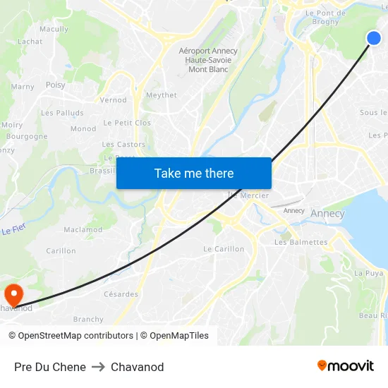 Pre Du Chene to Chavanod map